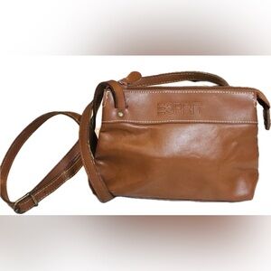Vintage Esprit Tan Leather Shoulder Bag like New! 80’s Esprit purse cross body